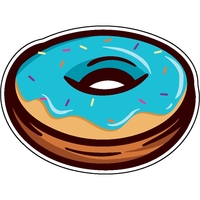 1/4" thick acrylic magnets with donut stock shape and full color... from ASI...