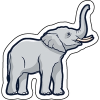 1/4" thick acrylic magnets with elephant stock shape and full color... from...