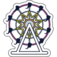 1/4" thick acrylic magnet with Ferris Wheel stock shape and full... from ASI...