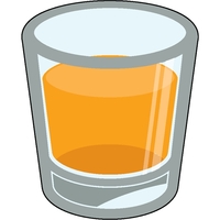 1/4" thick acrylic magnet with shot glass stock shape and full... from ASI...