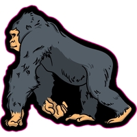 1/4" thick acrylic magnet with gorilla stock shape and full color... from ASI...