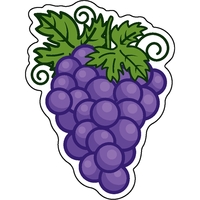 1/4" thick acrylic magnet with grapes shape and full color imprinting.......