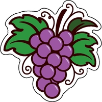 1/4" thick acrylic magnet with grapes shape and full color imprinting.......