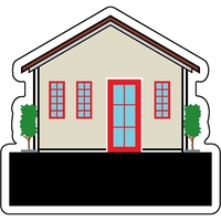 House shaped, 1/4" thick acrylic magnet with customization.... from ASI 72521...