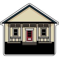 House shaped, 1/4" thick acrylic magnet with customization.... from ASI 72521...