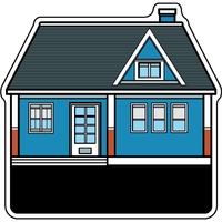 House shaped, 1/4" thick acrylic magnet with customization.... from ASI 72521...