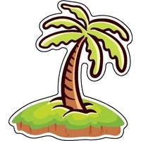 1/4" thick acrylic magnet with palm tree stock shape and full... from ASI...
