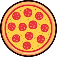 1/4" thick acrylic magnet with pizza stock shape and full color... from ASI...