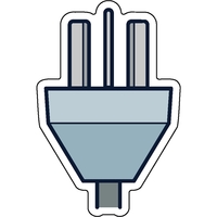 1/4" thick acrylic magnet with electrical plug stock shape and full... from...