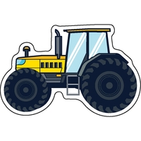 1/4" thick acrylic magnet with tractor stock shape and full color... from ASI...