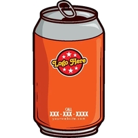 Can shaped acrylic keychain with 1" split ring and customization.... from ASI...