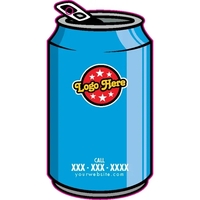 Can shaped acrylic keychain with 1" split ring and customization.... from ASI...