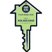 Key shaped acrylic keychain with 1" split ring and customization.... from ASI...