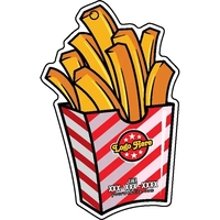 French fries shaped acrylic keychain with 1" split ring and customization.......