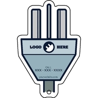 Electrical plug shaped acrylic keychain with 1" split ring and...