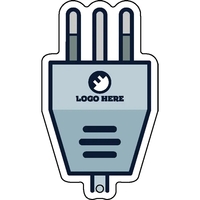 Electrical plug shaped acrylic keychain with 1" split ring and...