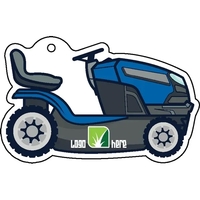 Lawn mower shaped acrylic keychain with 1" split ring and customization.......