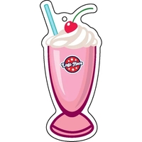 Milkshake shaped acrylic keychain with 1" split ring and customization.......
