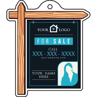 Real estate sign shaped acrylic keychain with 1" split ring and... from ASI...