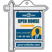 Real estate sign shaped acrylic keychain with 1" split ring and... from ASI...