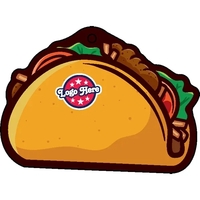 Taco shaped acrylic keychain with 1" split ring and customization.... from...