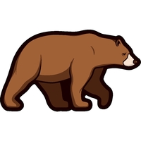 1/4" thick acrylic magnet with bear stock shape and full color... from ASI...