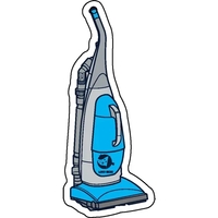 Vacuum cleaner shaped acrylic keychain with 1" split ring and...