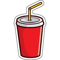 1/4" thick acrylic magnet with cup stock shape and full color... from ASI...