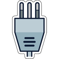 1/4" thick acrylic magnet with electrical plug stock shape and full... from...