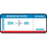 1/4" thick acrylic magnets with airline ticket stock shape and full... from...