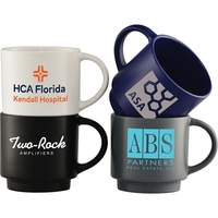 Ceramic 14-ounce stackable matte finish mug with easy grip handle.... from...