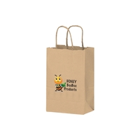 Natural Kraft shopper bag with twisted paper handles, 5 1/2" x... from ASI...