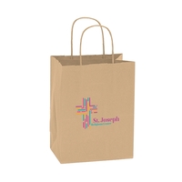 Natural Kraft shopper bag with twisted paper handles, 8" x 10... from ASI...