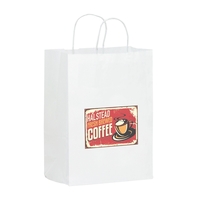 10" x 13" White Kraft shopper bag with twisted paper handles.... from ASI...