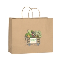 16" x 12" Natural Kraft shopper bag with twisted paper handles.... from ASI...