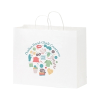 16" x 12" White Kraft shopper bag with twisted paper handles.... from ASI...