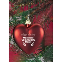 Heart shaped red satin finish ornament.... from ASI 35500 American Greenwood Inc