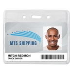 Credit-Card-Size Vinyl Badge Holders w/ Slot and Chain Holes