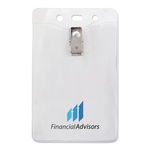 Vertical Clip-On Badge Holders with Slot and Chain Holes