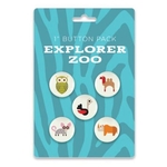 Five 1" Pin-Back Buttons on Backing Card