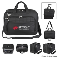 Briefcase with laptop padded pocket, expansion zipper for 2 1/2" of... from...