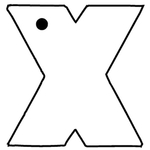 Key Tag - Soft Vinyl - Spot Color - Letter X