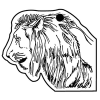Key Tag - Soft Vinyl - Spot Color. Lion head shaped.... from ASI 80210 Quikey...