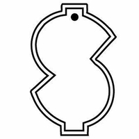 Key Tag - Soft Vinyl - Spot Color. Dollar sign shaped.... from ASI 80210...