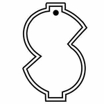 Key Tag - Soft Vinyl - Spot Color - Dollar Sign
