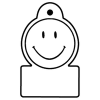 Key Tag - Soft Vinyl - Spot Color. Smiley face with... from ASI 80210 Quikey...