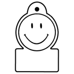Key Tag - Soft Vinyl - Spot Color - Smiley Face with Sign