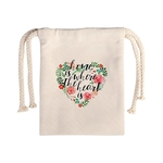 4.7" x 6.1" Canvas Drawstring Bags
