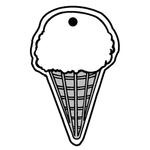 Key Tags - Soft Vinyl - Stock Shape - Ice Cream Cone