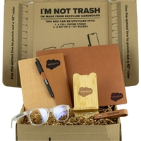 Work from home kit with a notebook, ballpoint pen, mouse pad,... from ASI...